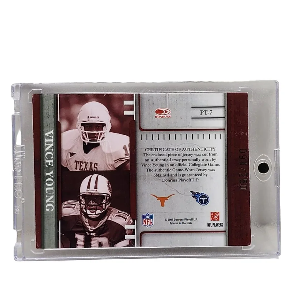 2007 Donruss Vince Young Game Worn Jersey #94/250 Tennessee Titans